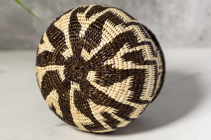 Black And White Staircase Woven Basket