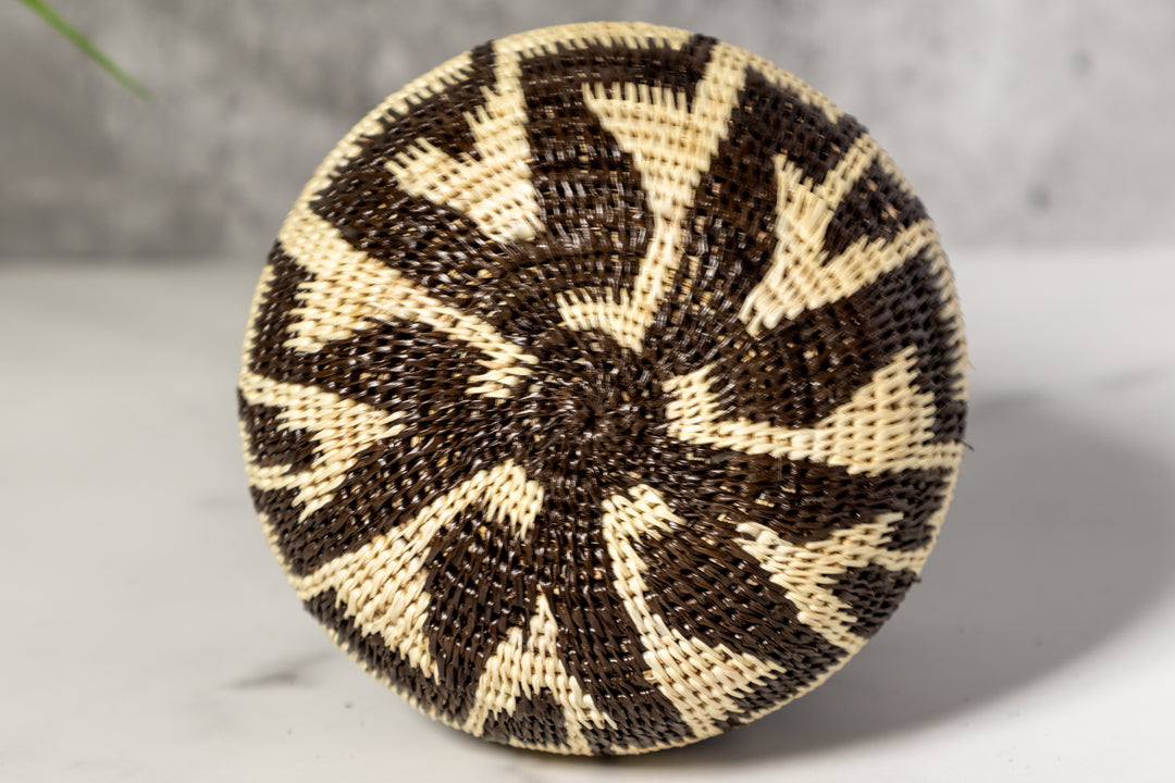 Black And White Staircase Woven Basket