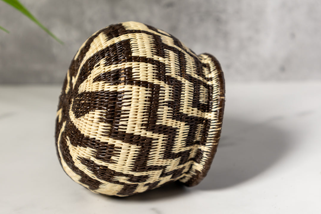 Black And White Staircase Woven Basket