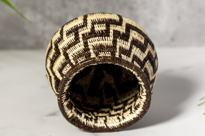 Black And White Staircase Woven Basket