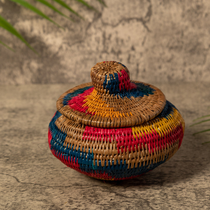 Rainbow of Colors Rainforest Basket With Top