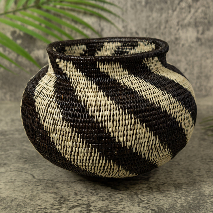 Black And White Swirl Rainforest Basket