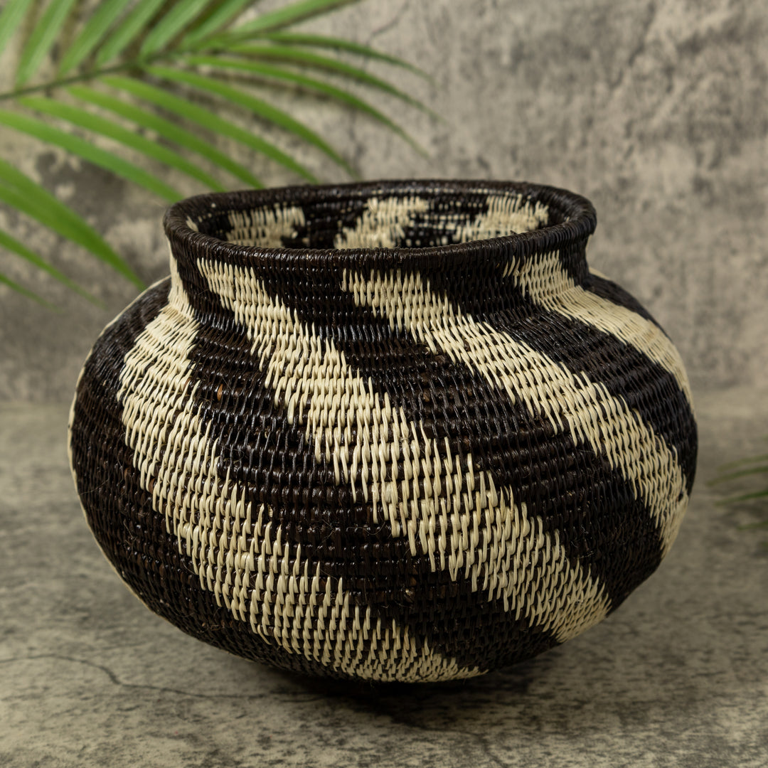 Black And White Swirl Rainforest Basket