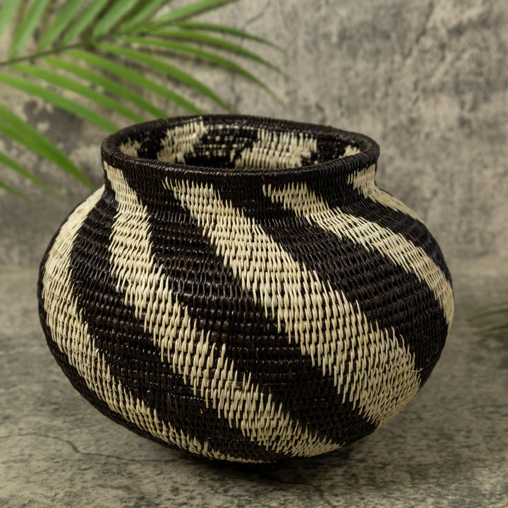 Black And White Swirl Rainforest Basket
