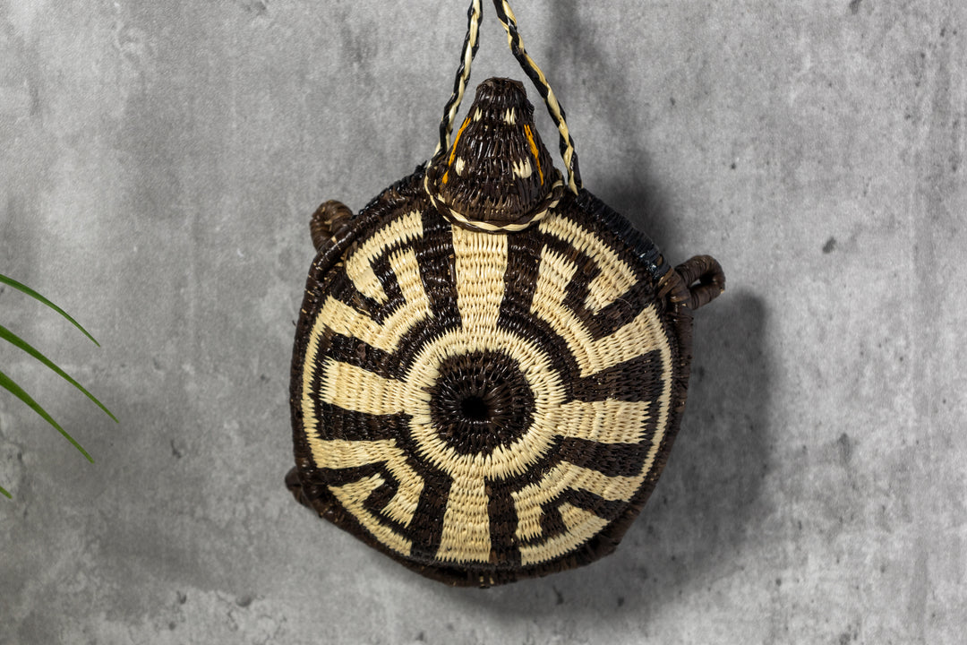 Black And White Turtle Purse Woven Basket