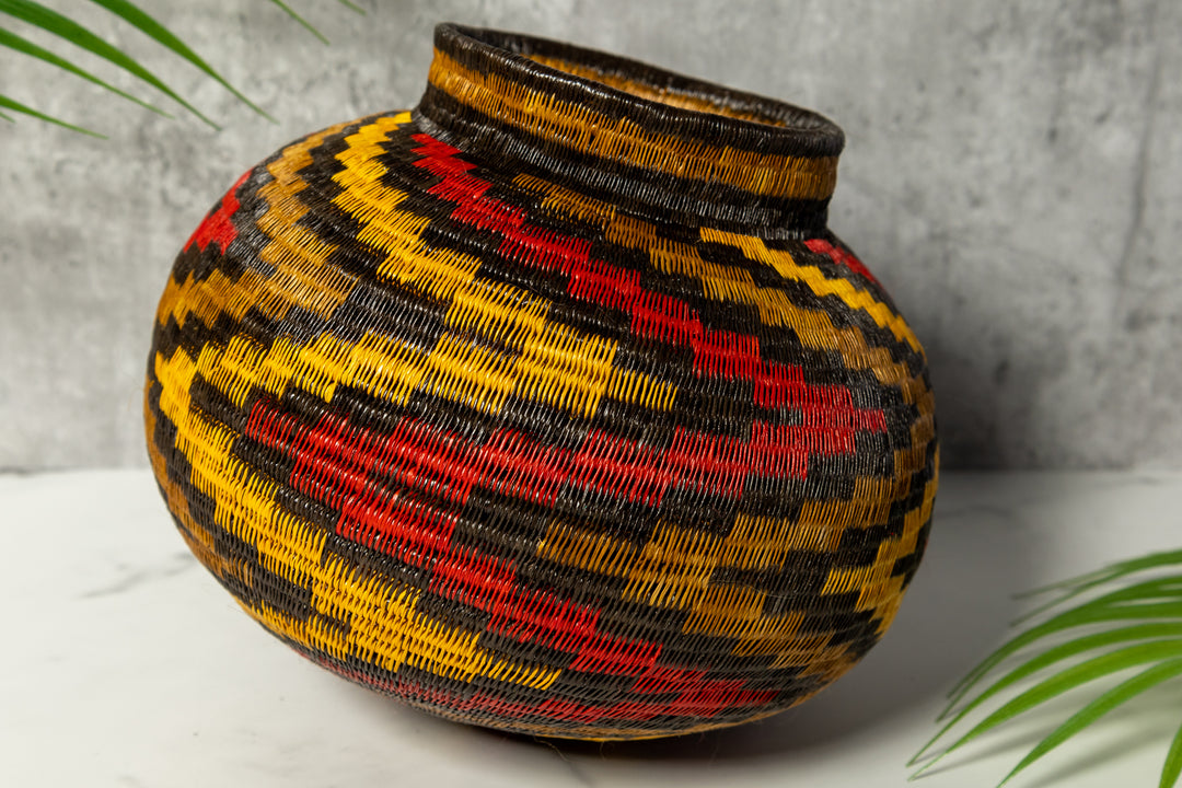 ZigZag Flames Of Fire Woven Basket
