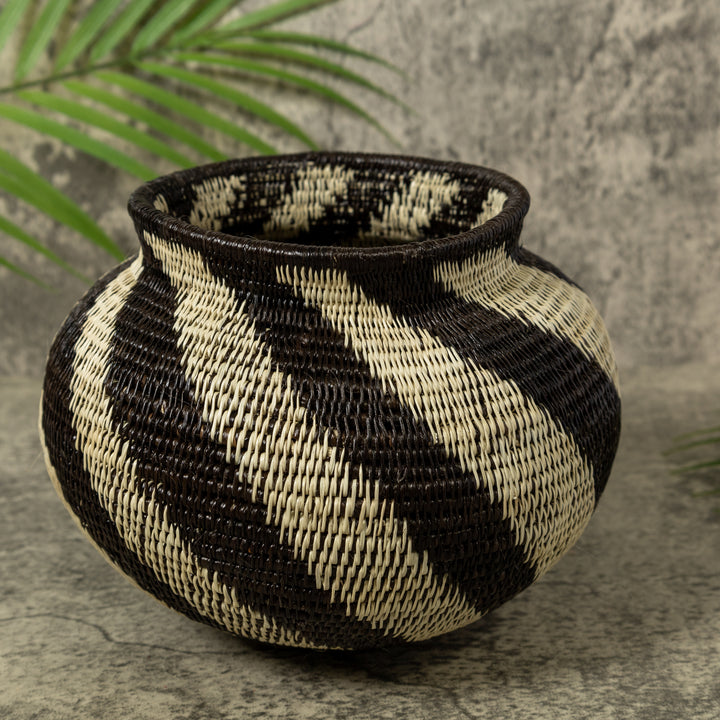 Black And White Swirl Rainforest Basket