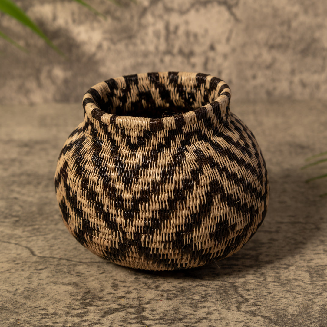 Brown And Black Criscross Rainforest Basket