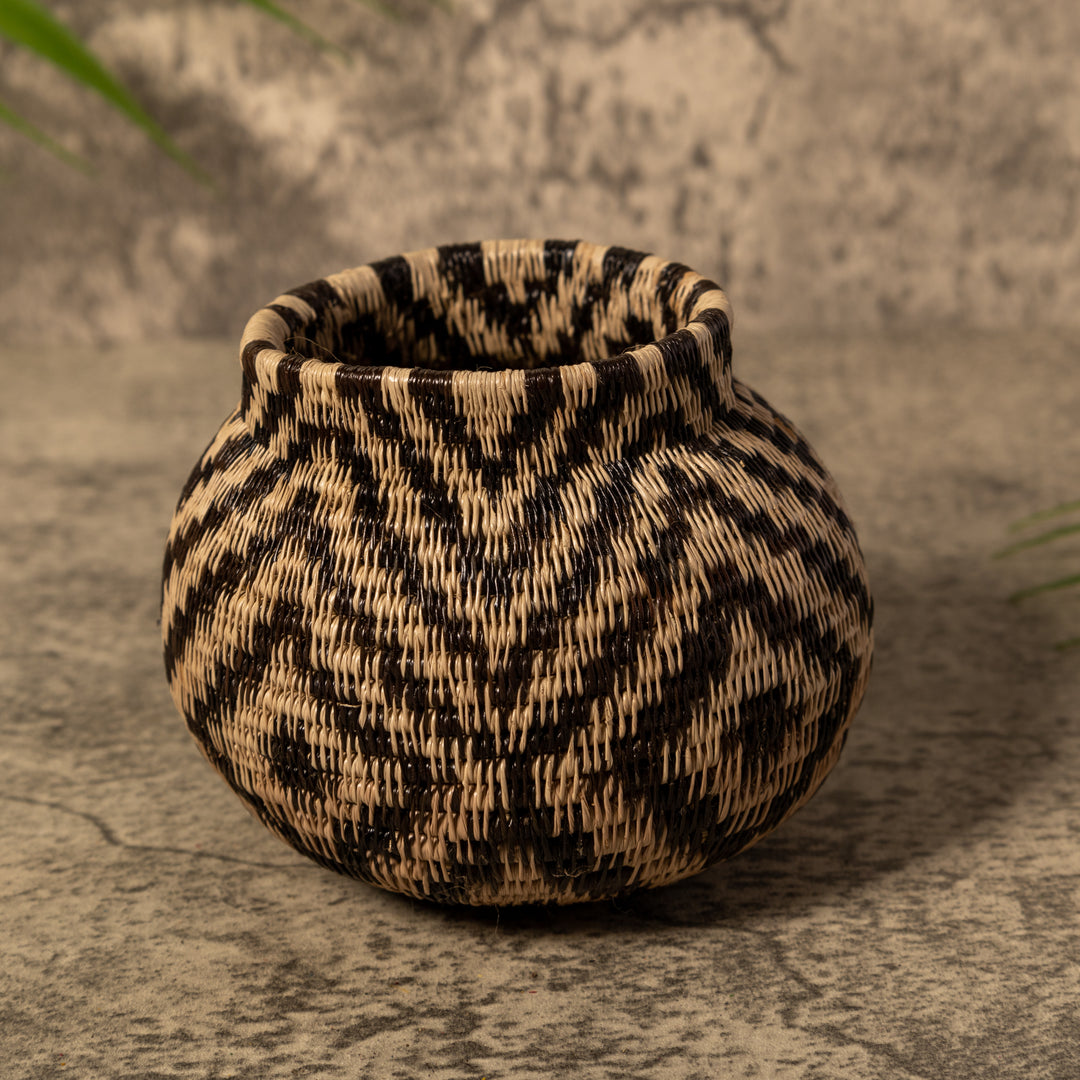 Brown And Black Criscross Rainforest Basket