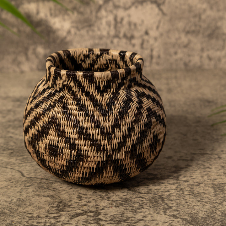Brown And Black Criscross Rainforest Basket