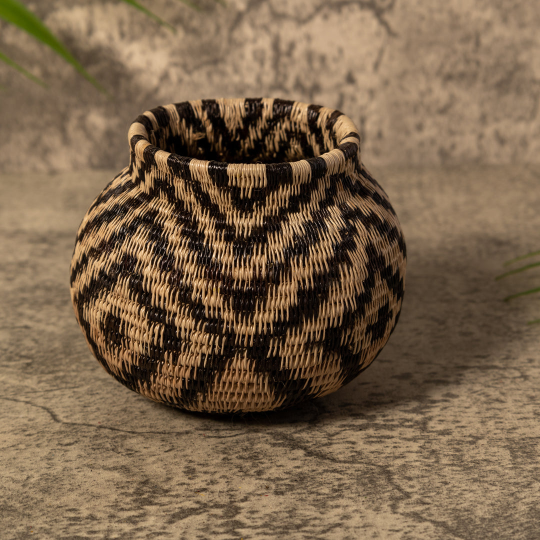 Brown And Black Criscross Rainforest Basket