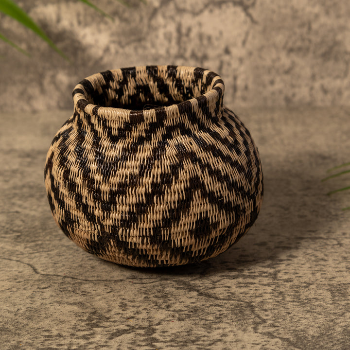 Brown And Black Criscross Rainforest Basket