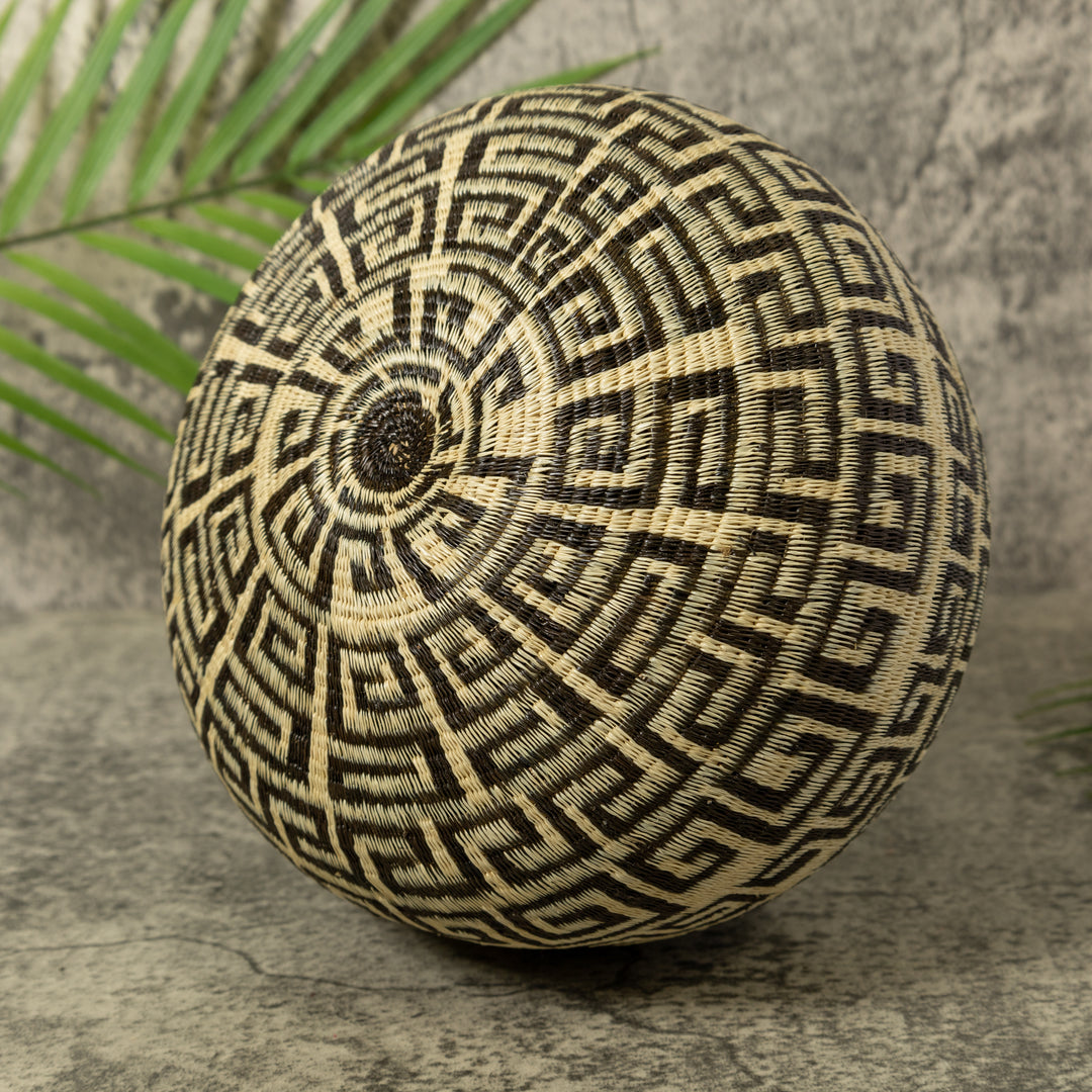 Black And White Greek Key Design Rainforest Basket