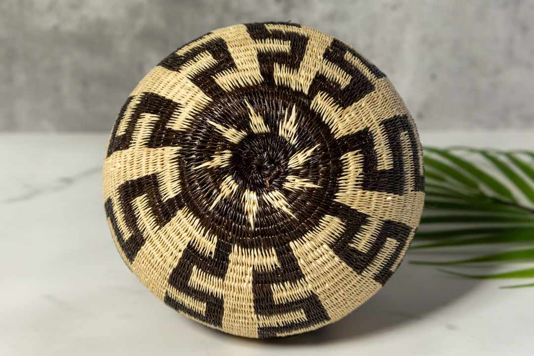Black And White Southwest Design Woven Basket