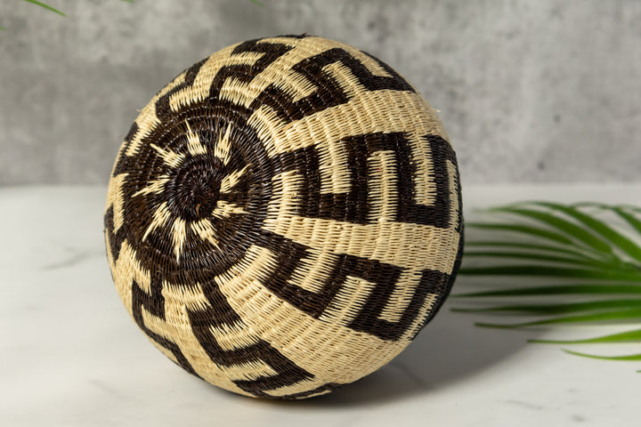 Black And White Southwest Design Woven Basket