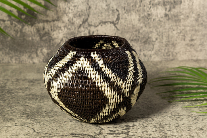 ZigZag Rainforest Serenity Woven Basket With Top