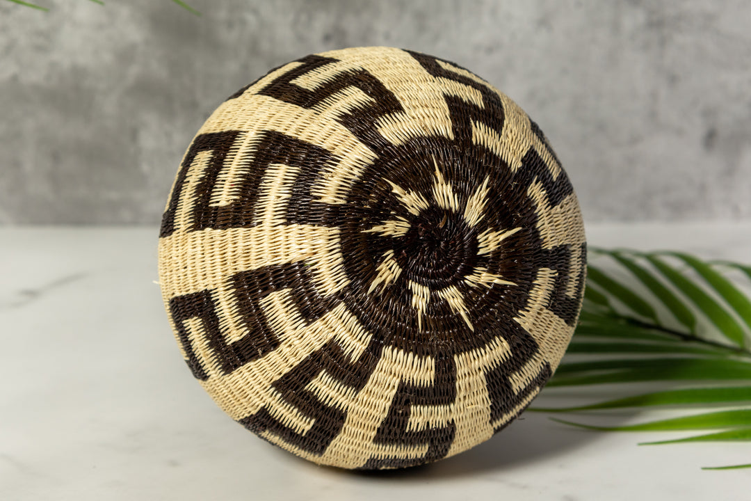 Black And White Southwest Design Woven Basket
