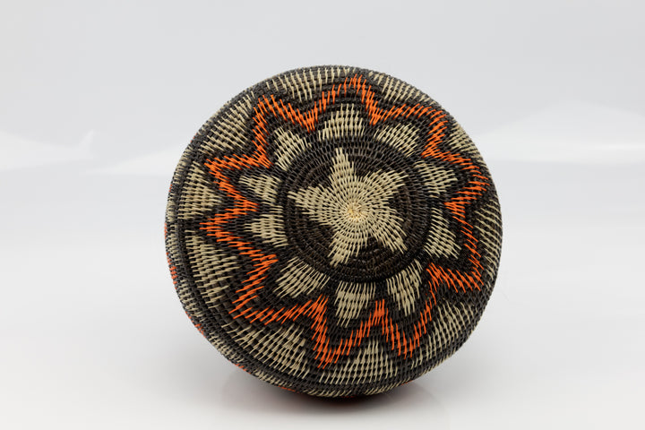 Orange Black and Gray Woven Basket