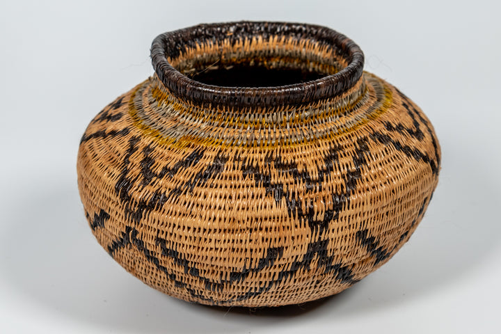 Brown And Black Southwest Design Woven Basket