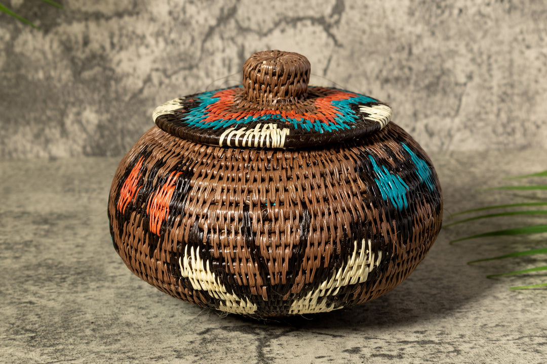 Odyssey Butterfly Woven Basket With Top