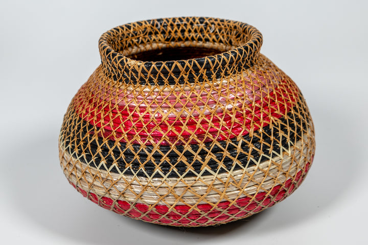 Silver Fish Net Woven Basket