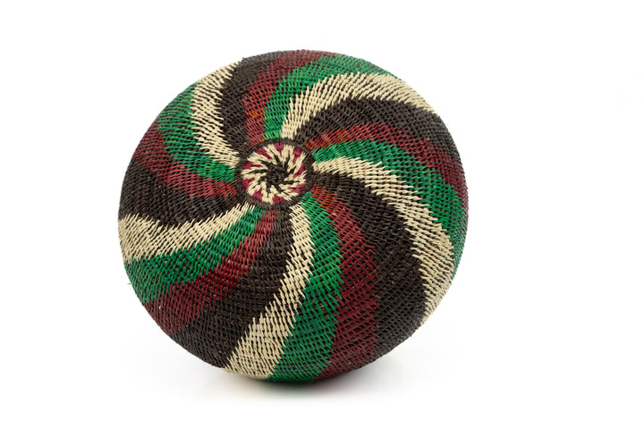Black Red and Green Woven Basket