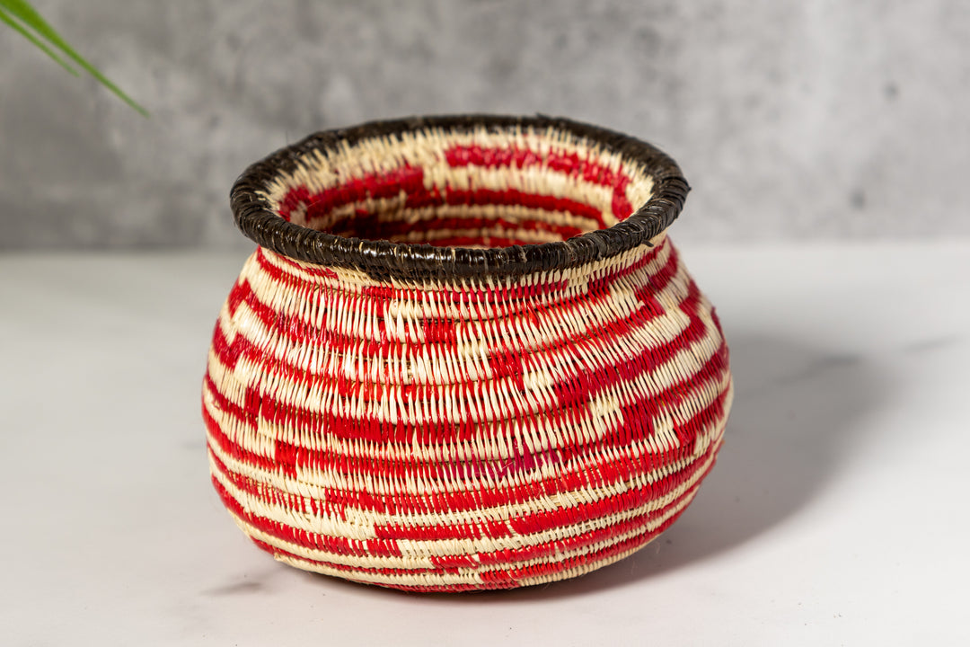 Small Red And White Staircase Rainforest Basket