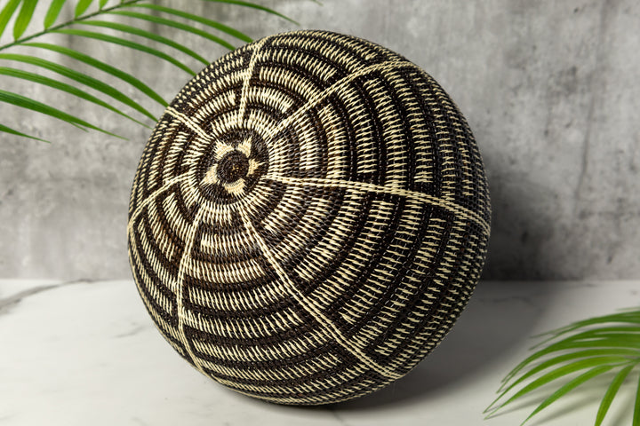 Extraordinary Black And White Woven Basket