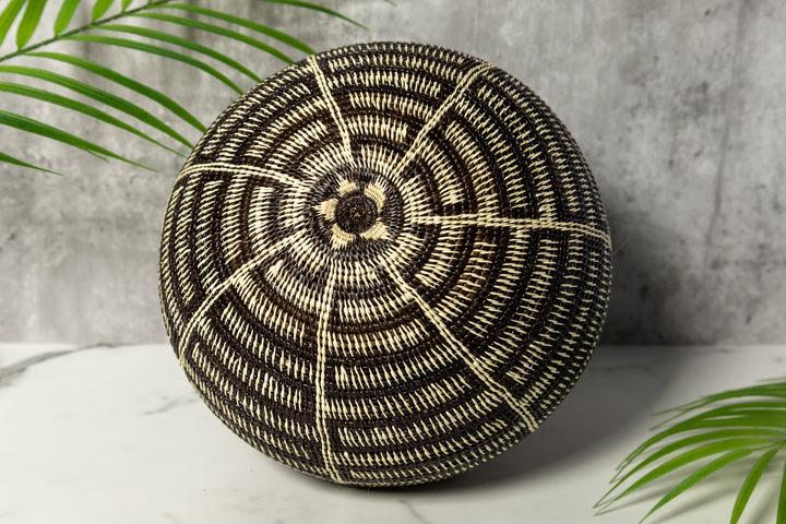 Extraordinary Black And White Woven Basket
