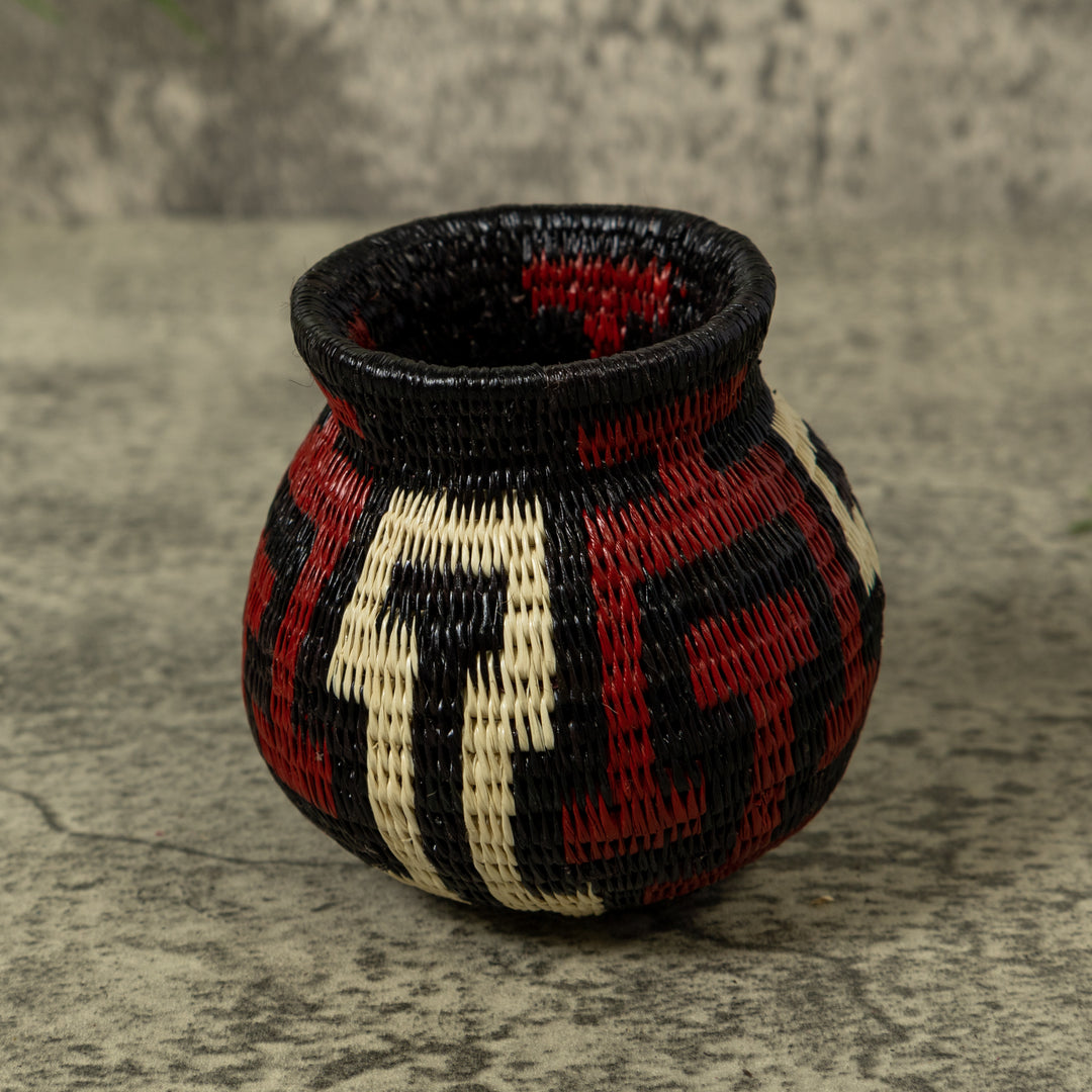 Dark Red Black And White Rainforest Basket