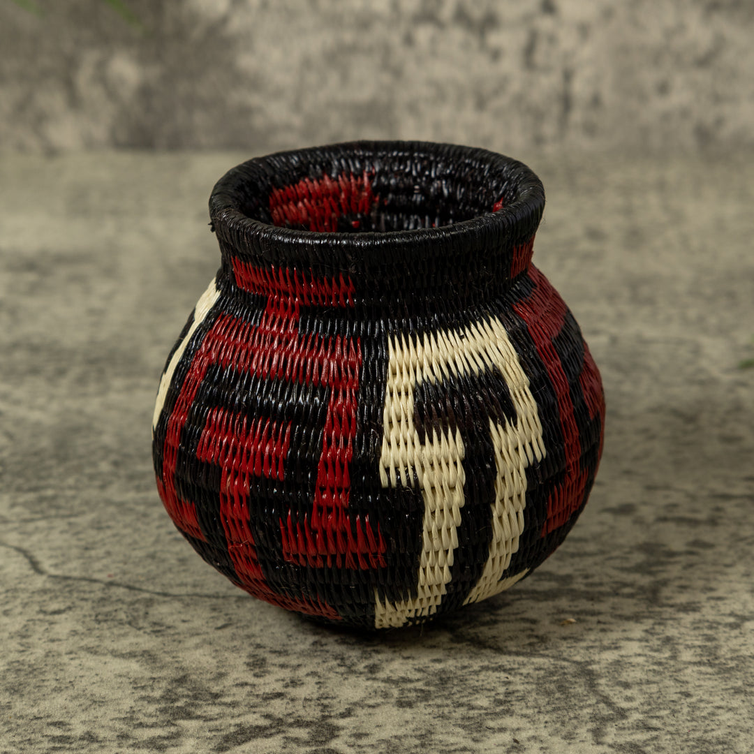 Dark Red Black And White Rainforest Basket
