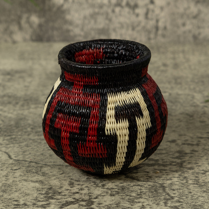 Dark Red Black And White Rainforest Basket