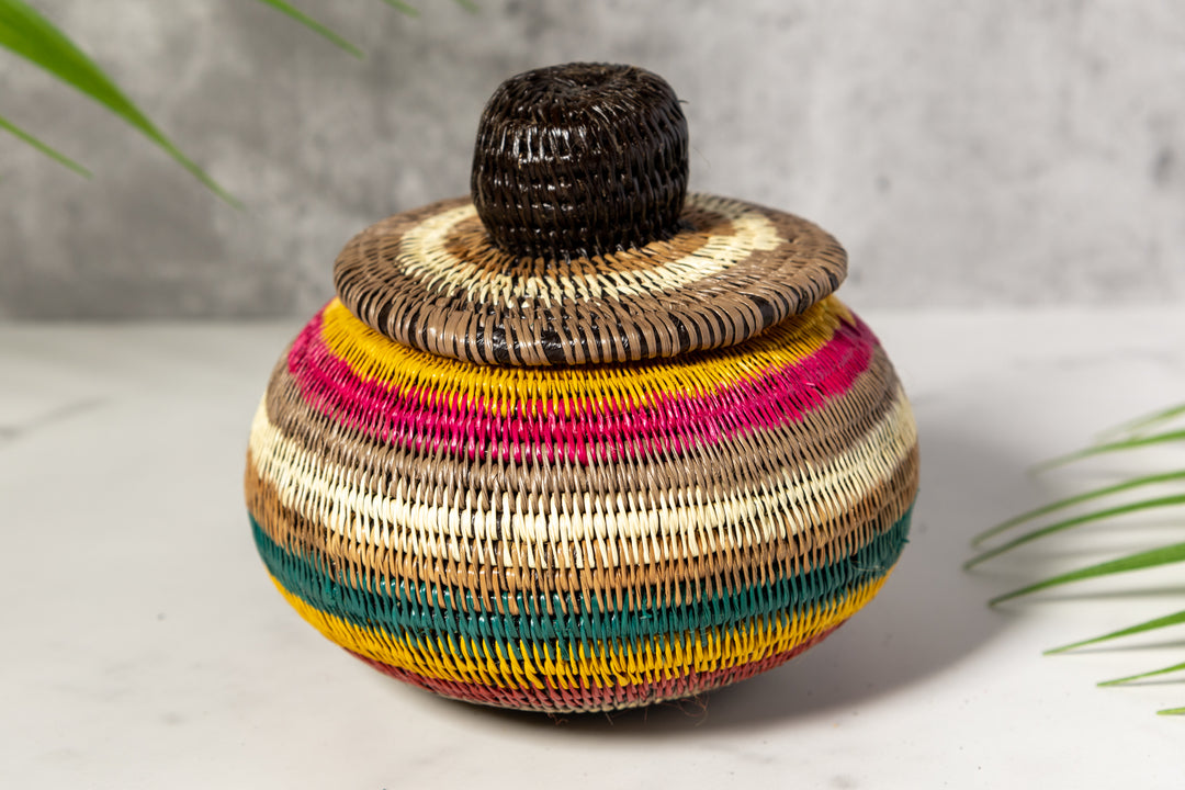 Rainbow Colors Basket With Top