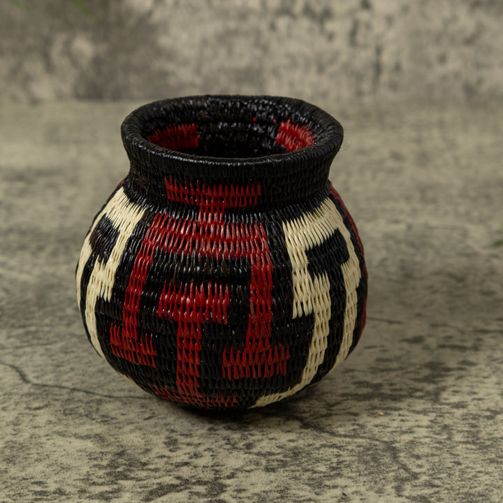 Dark Red Black And White Rainforest Basket