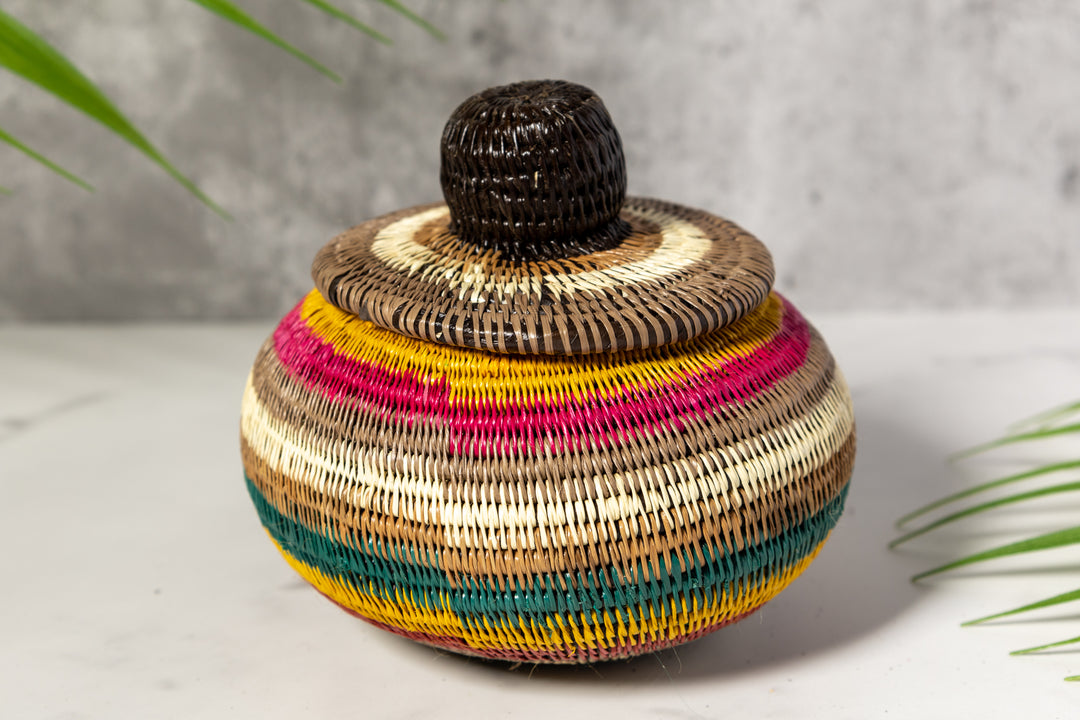 Rainbow Colors Basket With Top