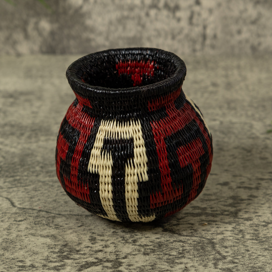 Dark Red Black And White Rainforest Basket