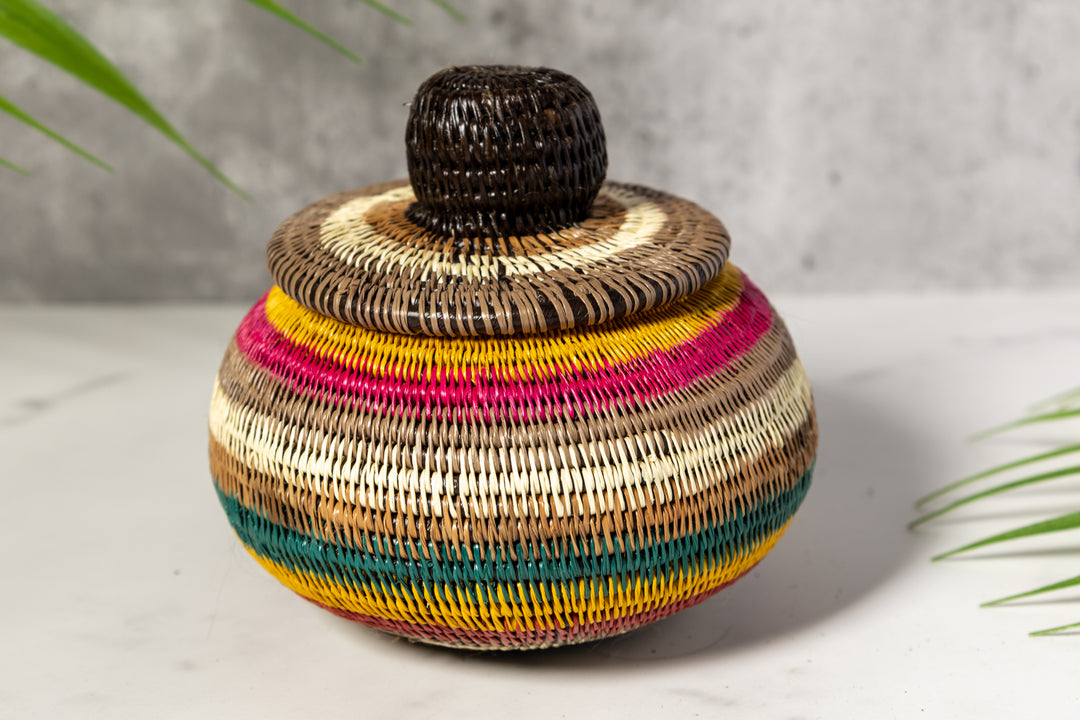 Rainbow Colors Basket With Top