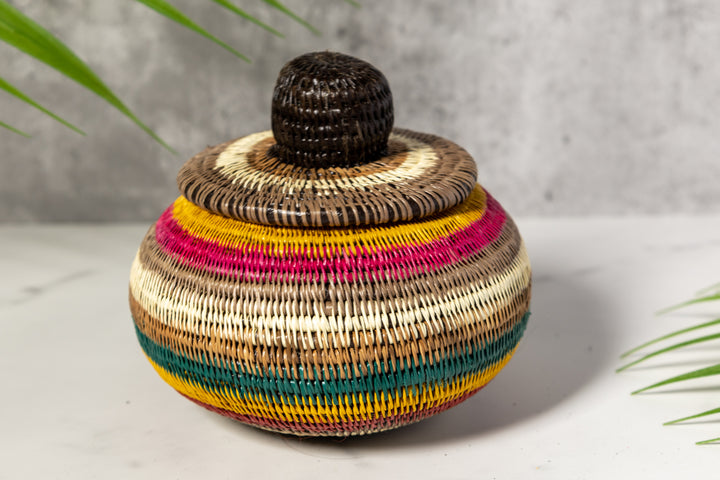 Rainbow Colors Basket With Top