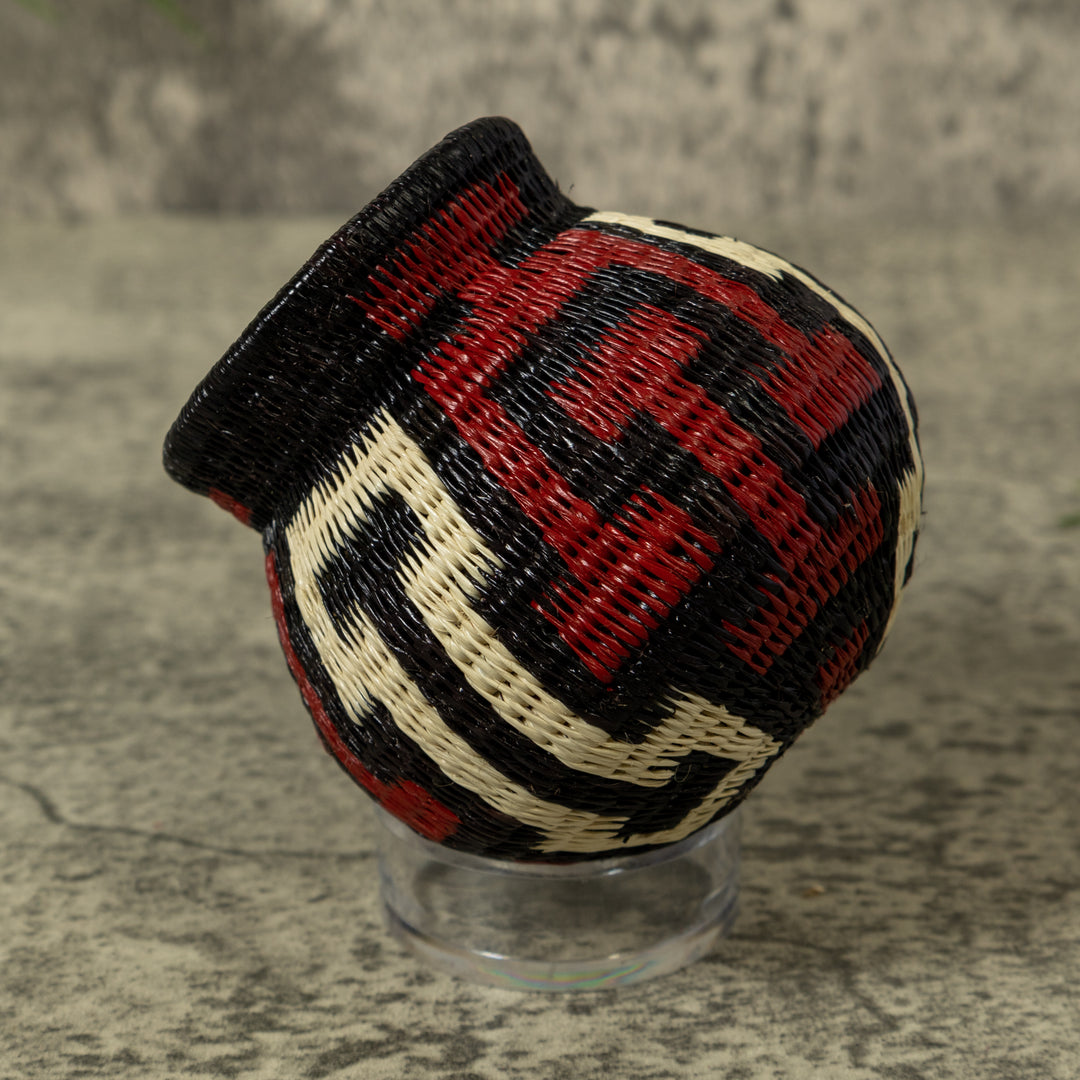 Dark Red Black And White Rainforest Basket