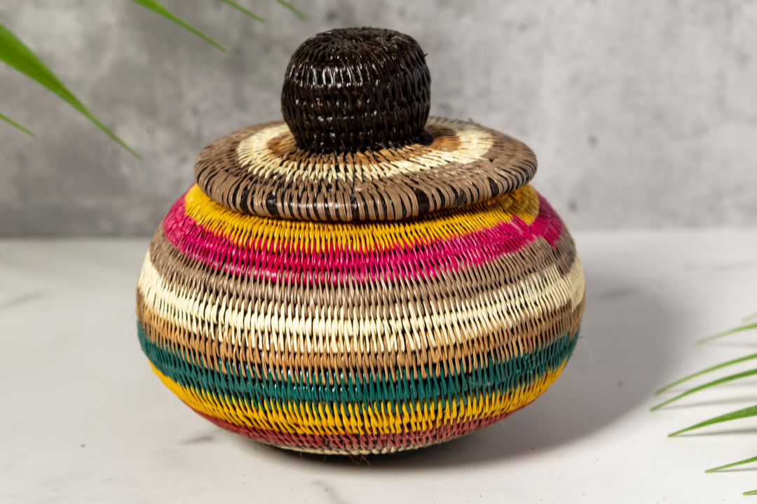 Rainbow Colors Basket With Top