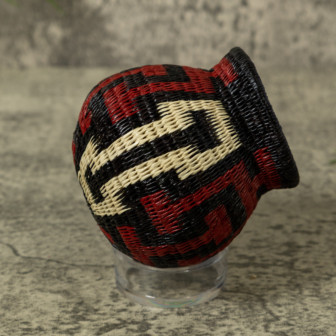 Dark Red Black And White Rainforest Basket