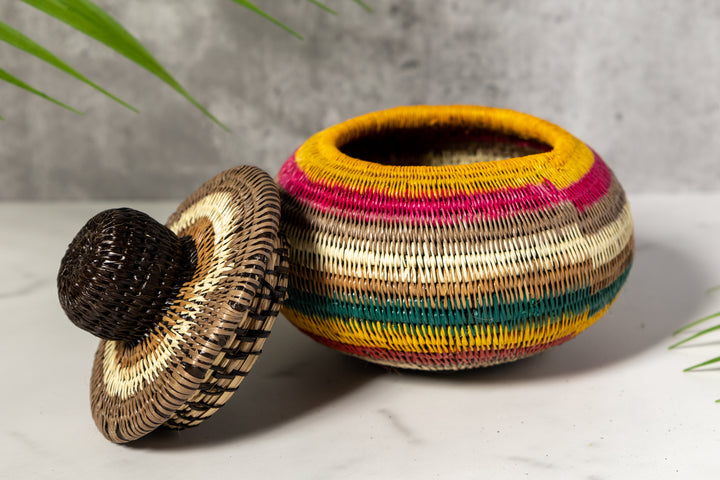 Rainbow Colors Basket With Top