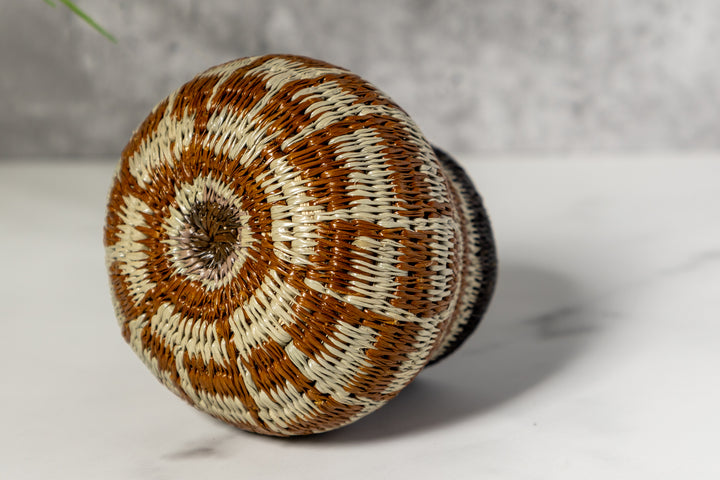 Small Brown And Gray Woven Basket