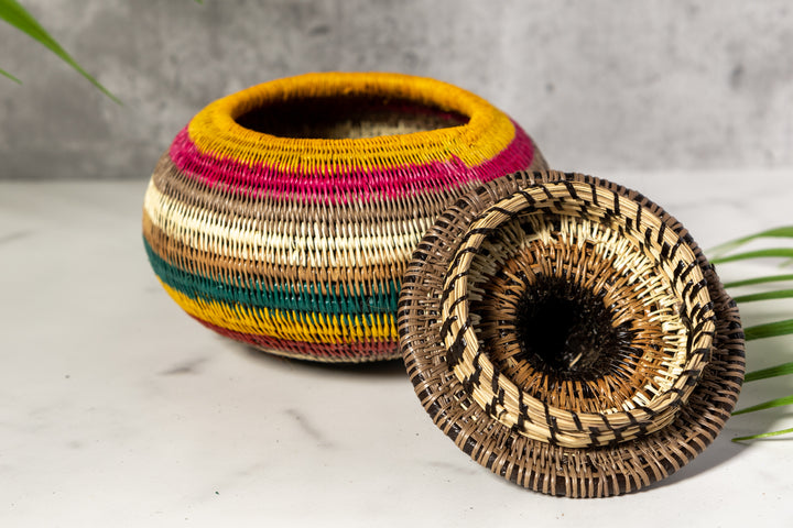 Rainbow Colors Basket With Top