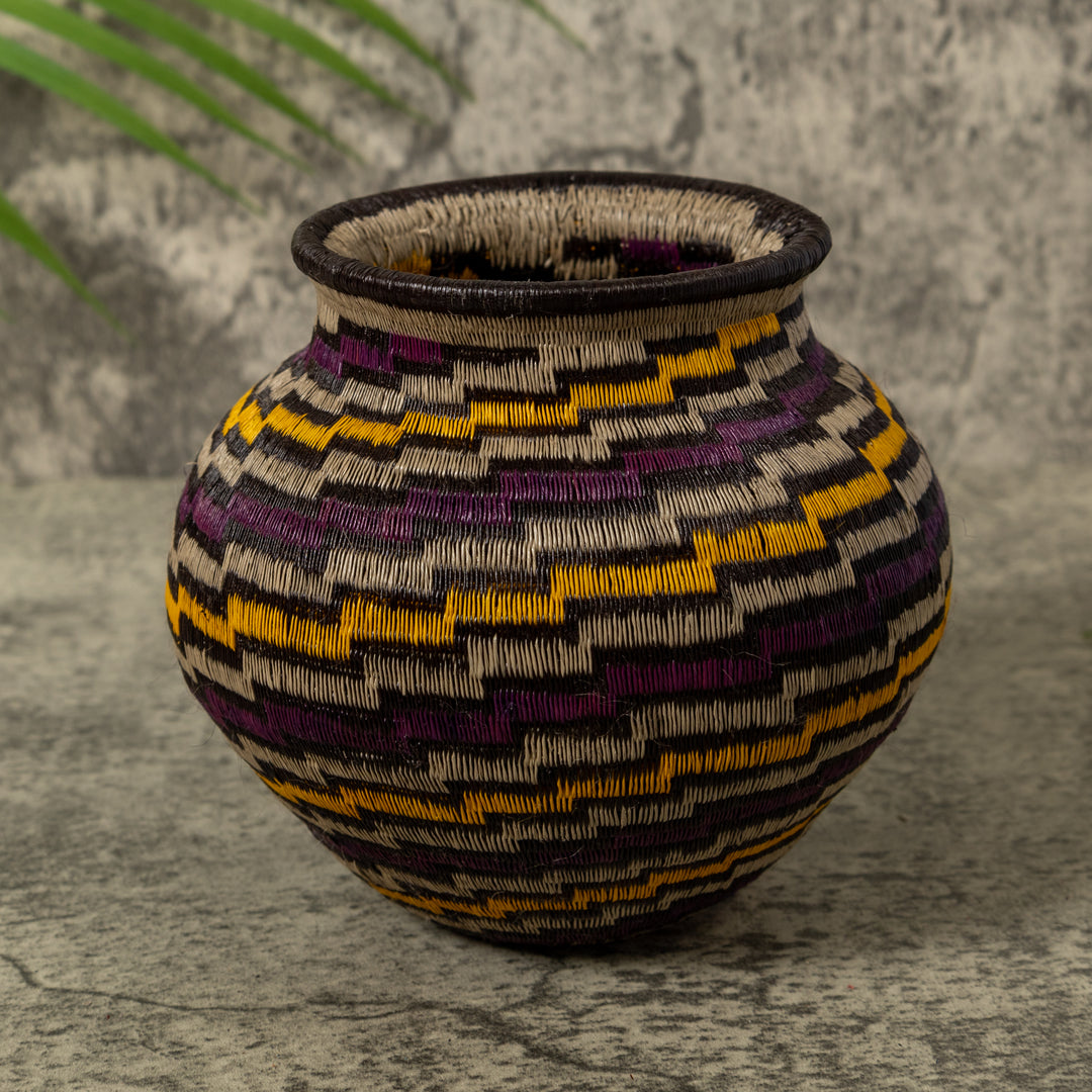 Purple Gold And Gray Step Spiral Rainforest Basket