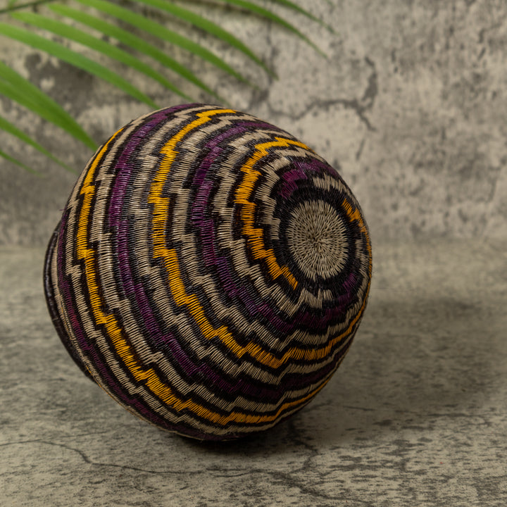 Purple Gold And Gray Step Spiral Rainforest Basket