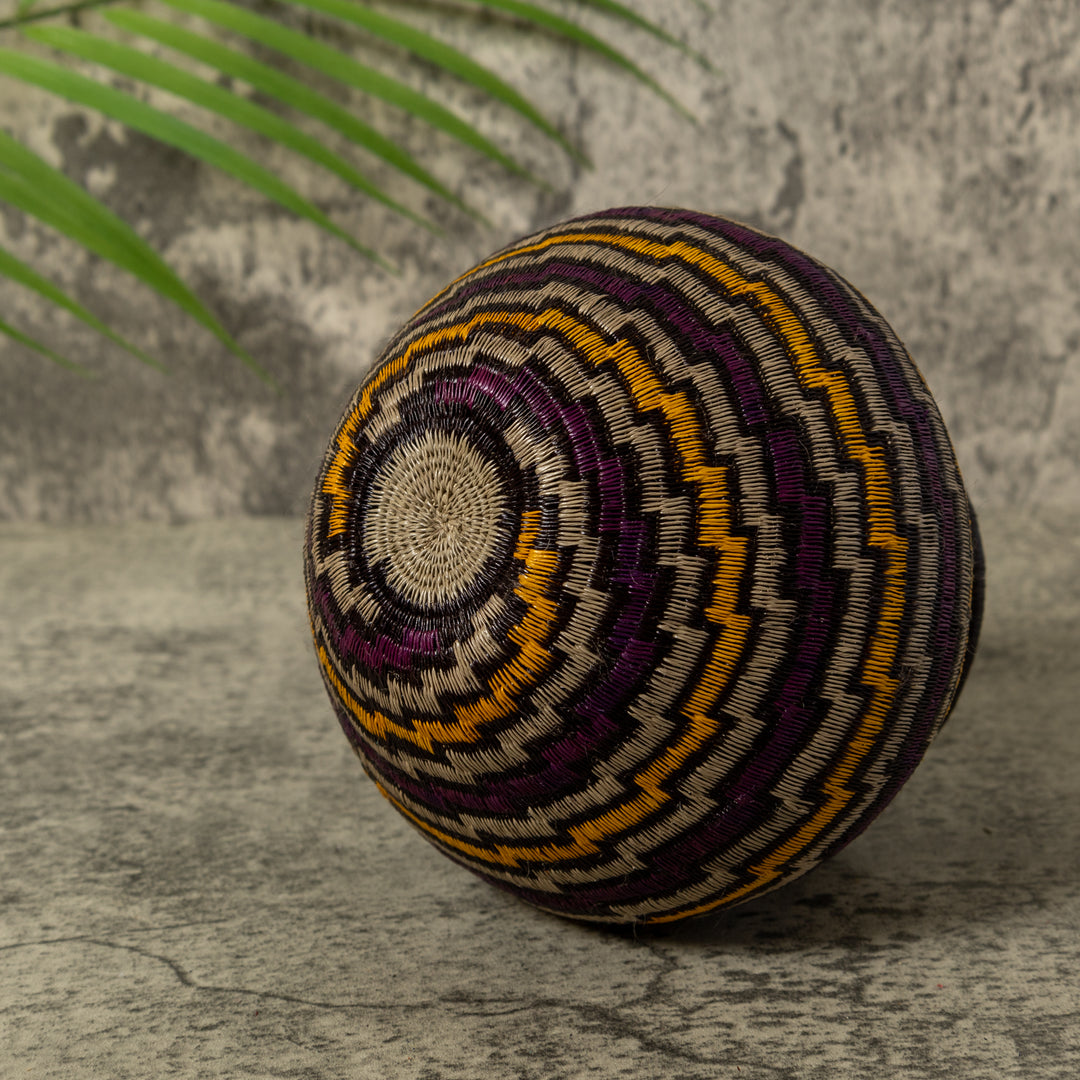 Purple Gold And Gray Step Spiral Rainforest Basket