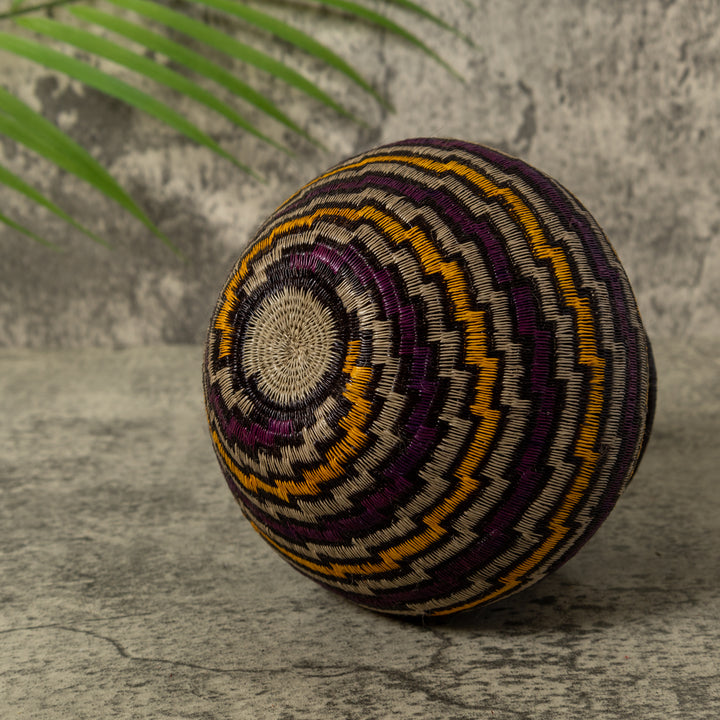 Purple Gold And Gray Step Spiral Rainforest Basket