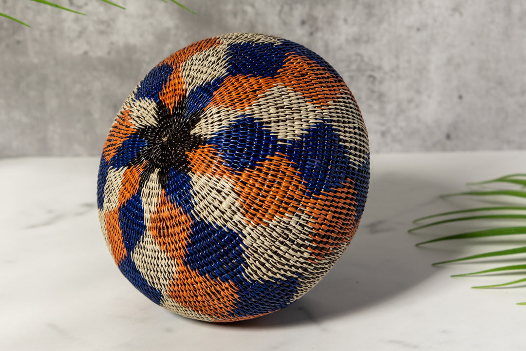 Orange And Purple Diamond Woven Basket