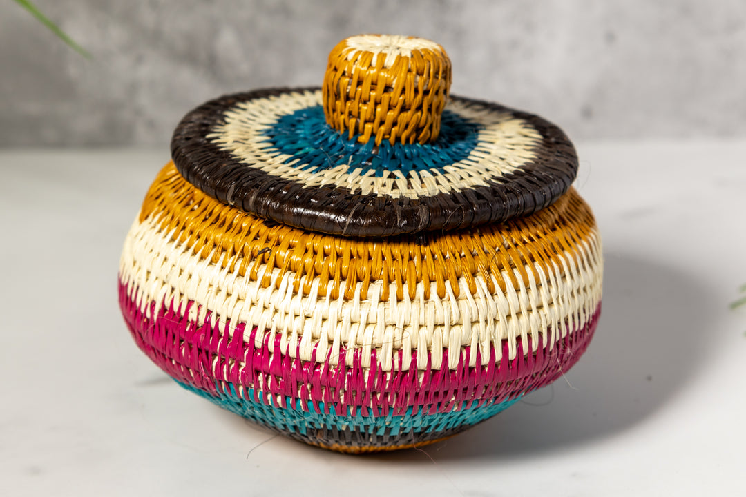 Rainbow Colors Basket With Top